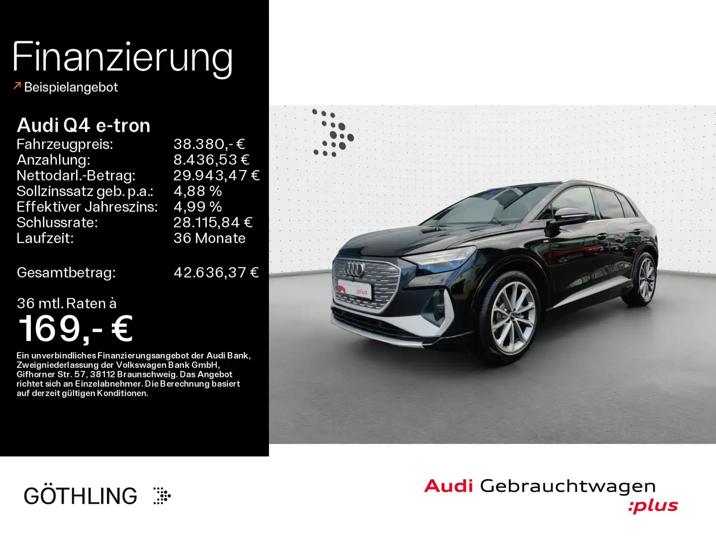 Audi Q4 e-tron 35 S line*Sonos*Pano*Matrix*Virtual*Na Schwarz - 1