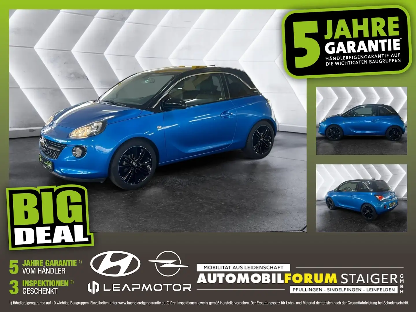 Opel Adam 1.4 Slam LM PDC SHZ Sportp. Winterp. Blau - 1