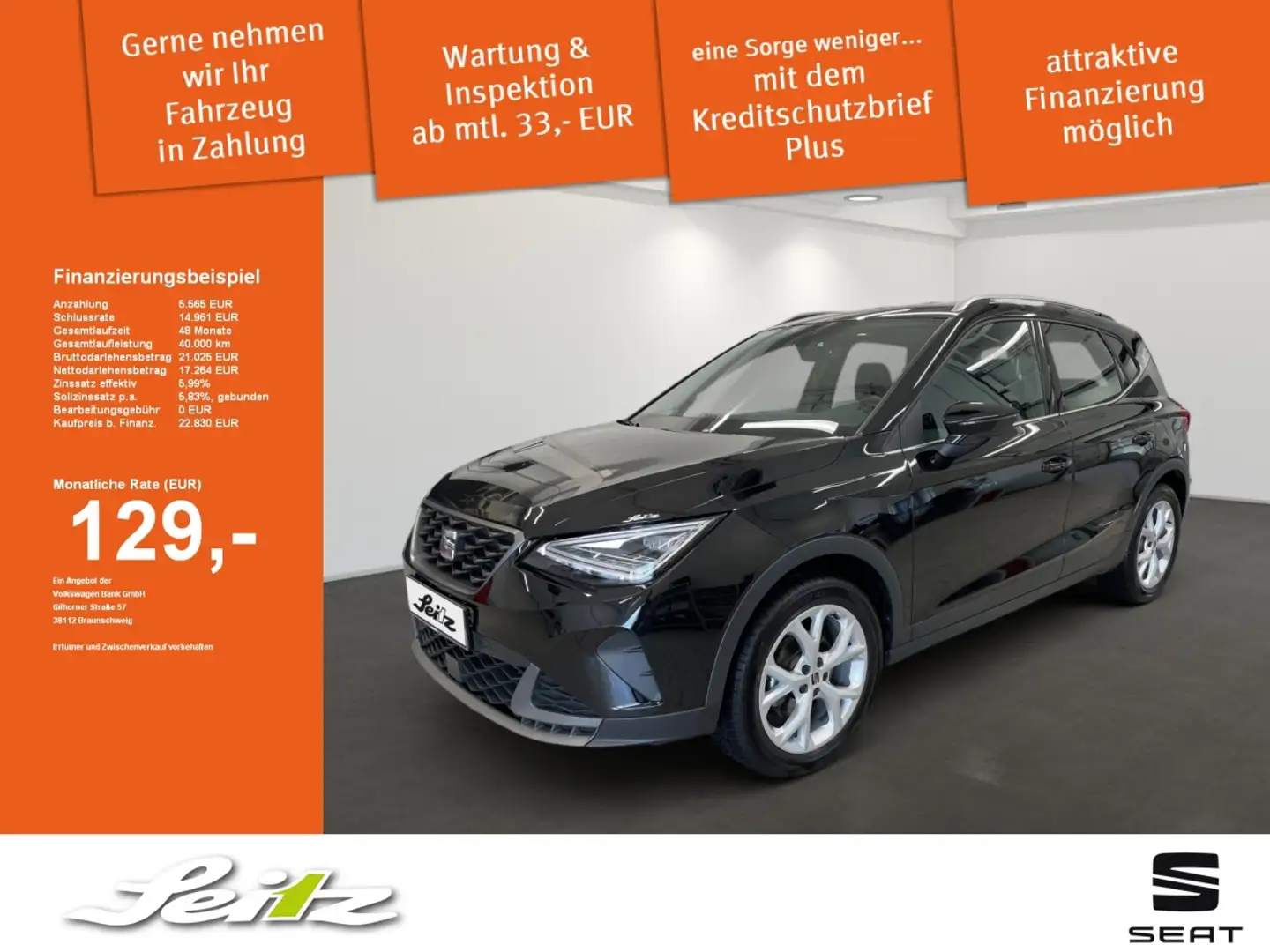 SEAT Arona 1.0 TSI FR *PDC*NAVI*SITZH* Noir - 1