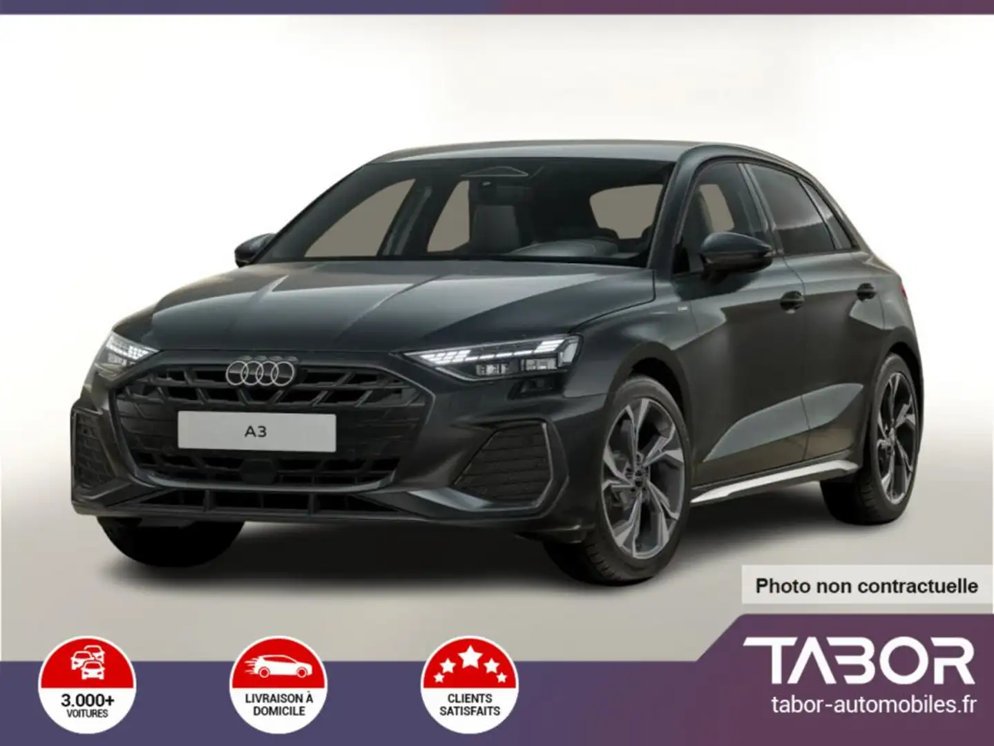 Audi A3 Sportback TDI 150 S tronic S line Nav S Gris - 1