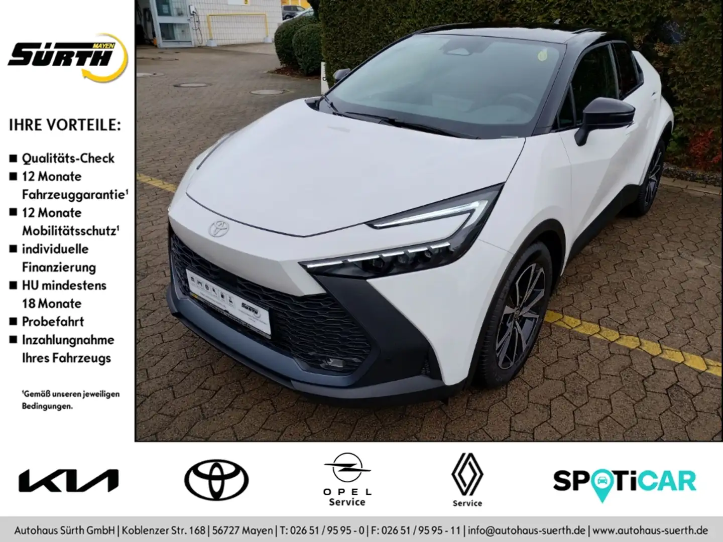 Toyota C-HR 1.8 Hybrid 140PS TD el. Heckklappe LED Navi Weiß - 1