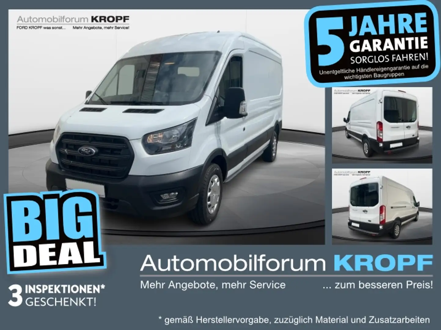 Ford Transit Kasten Trend 350 L3 GRA*PDC*BT*DAB Wit - 1