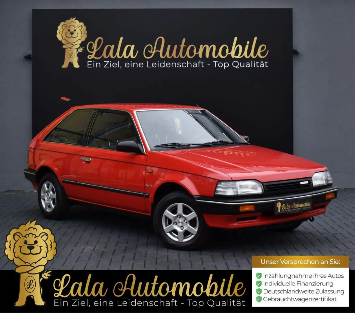 Mazda 323 1.5 GLX H-Kennzeichen   Oldtimer 26.000Km 1. Červená - 1