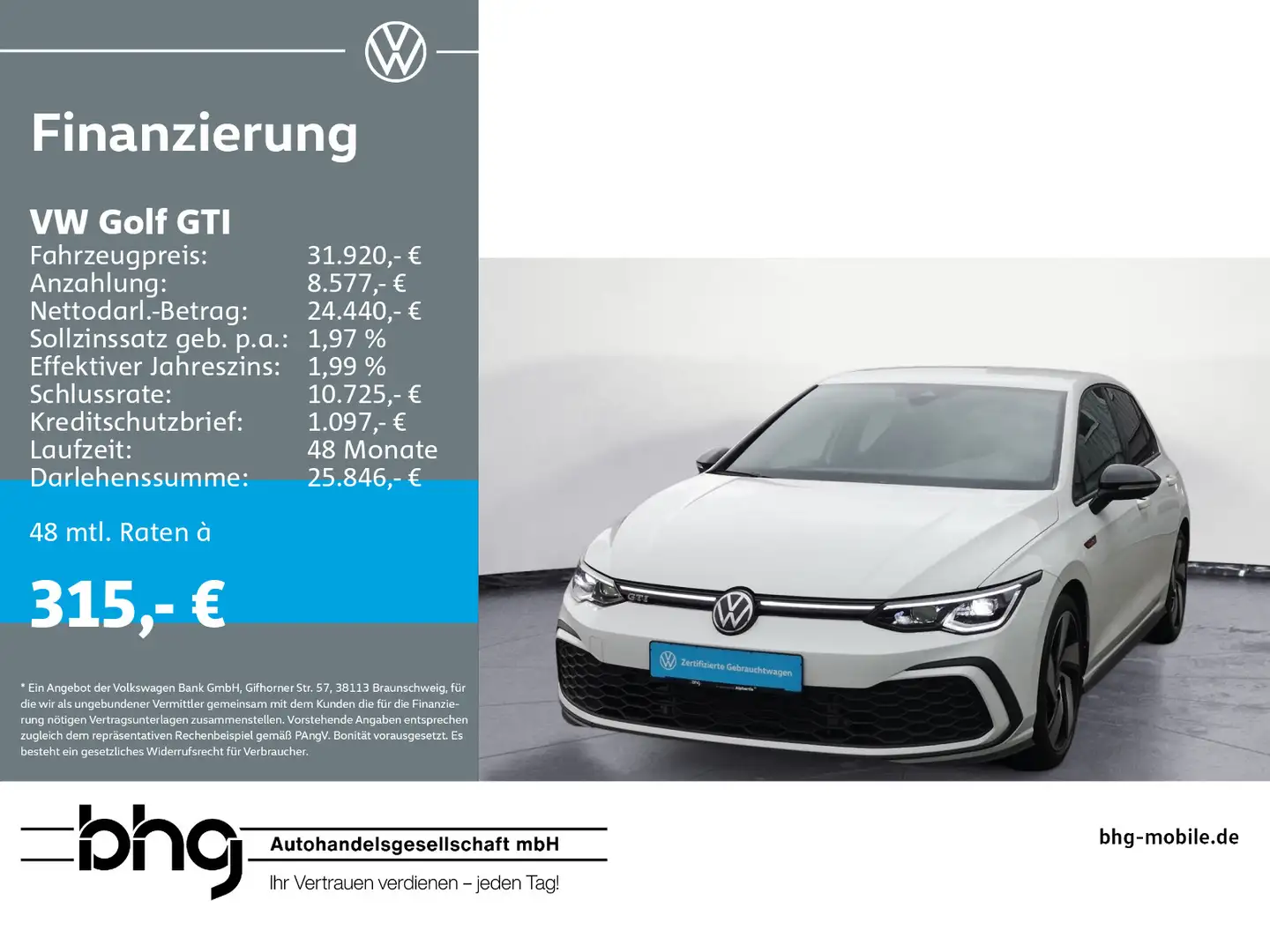 Volkswagen Golf GTI 2.0 TSI DSG #AHK #ACC #Navi #MATRIX-LED Weiß - 1