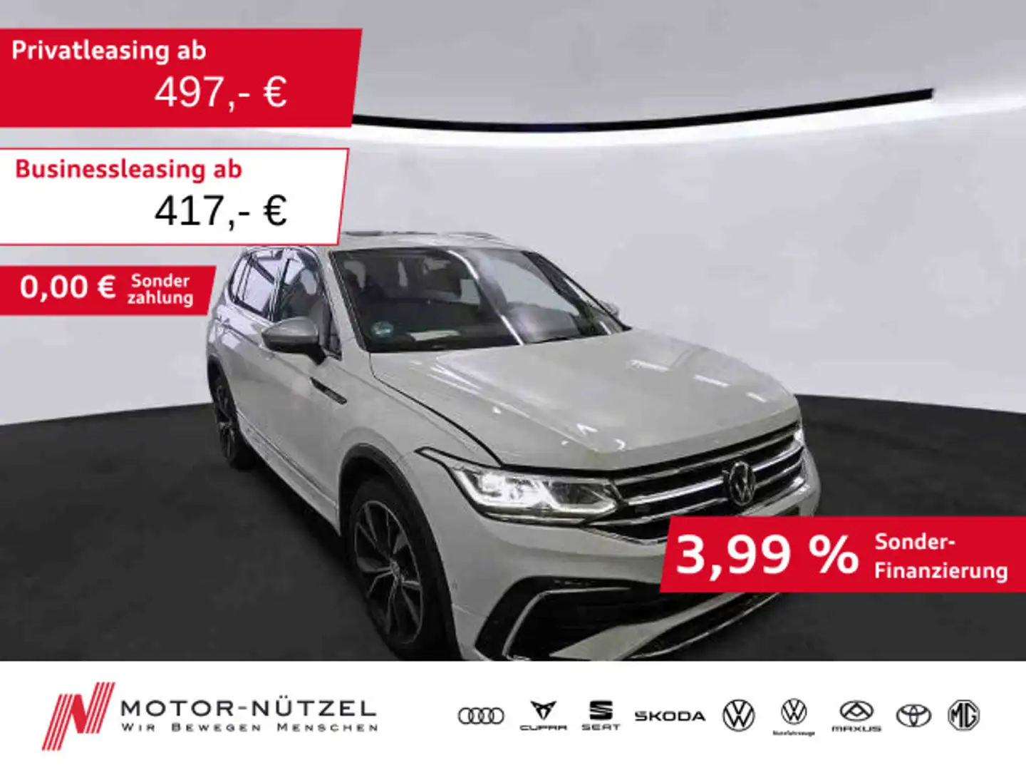Volkswagen Tiguan Allspace 2.0 TDI 4M R-LINE LEDER+AHK+PANO Blanc - 1