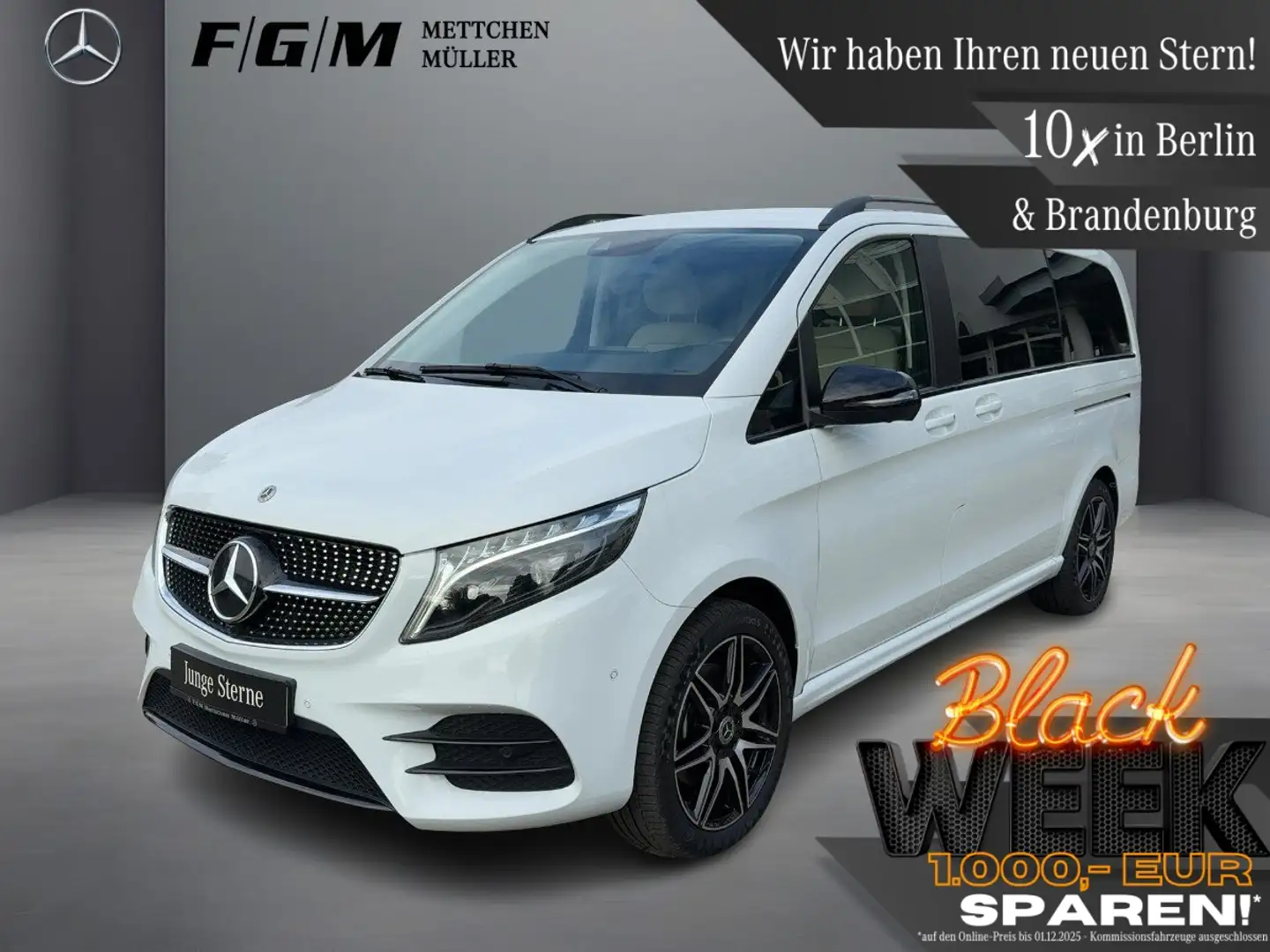Mercedes-Benz V 300 d 4M EXCLUSIVE AMG-Line Lang Burm|S-Dach Weiß - 1