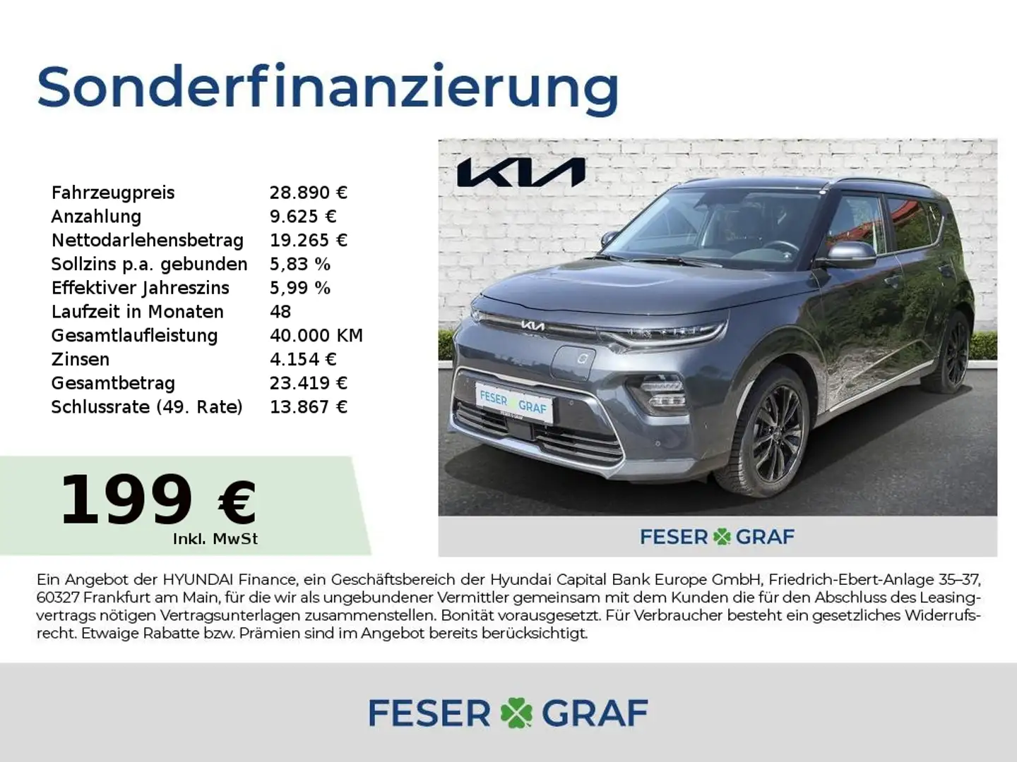 Kia Soul 64 kWh Vision Tech-Paket 3-Phasen Wärmepu Gri - 1