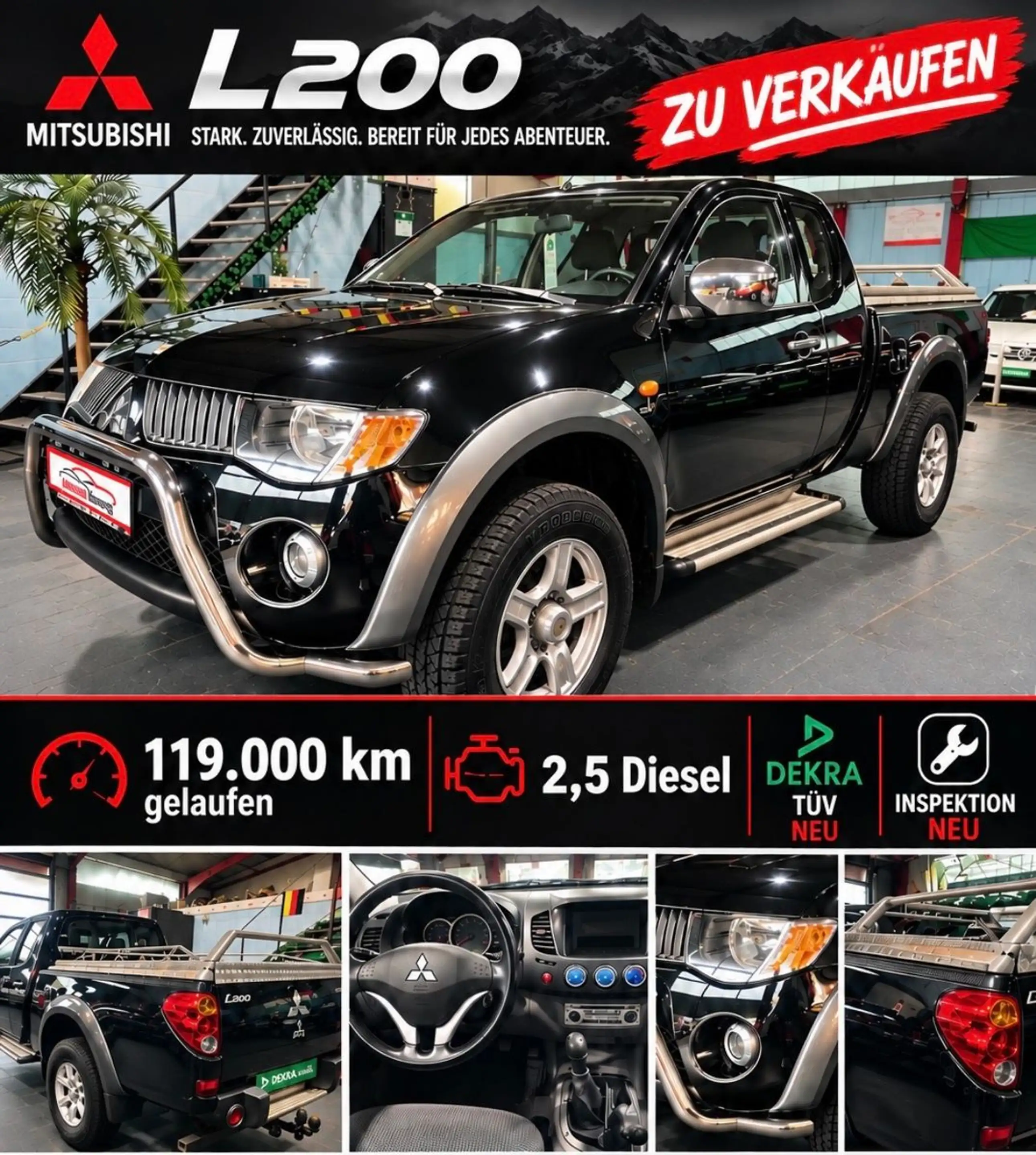 Mitsubishi L200 *2.5 DIESEL*4X4*OFFROAD*KLIMA*2.HAND*TÜV NEU