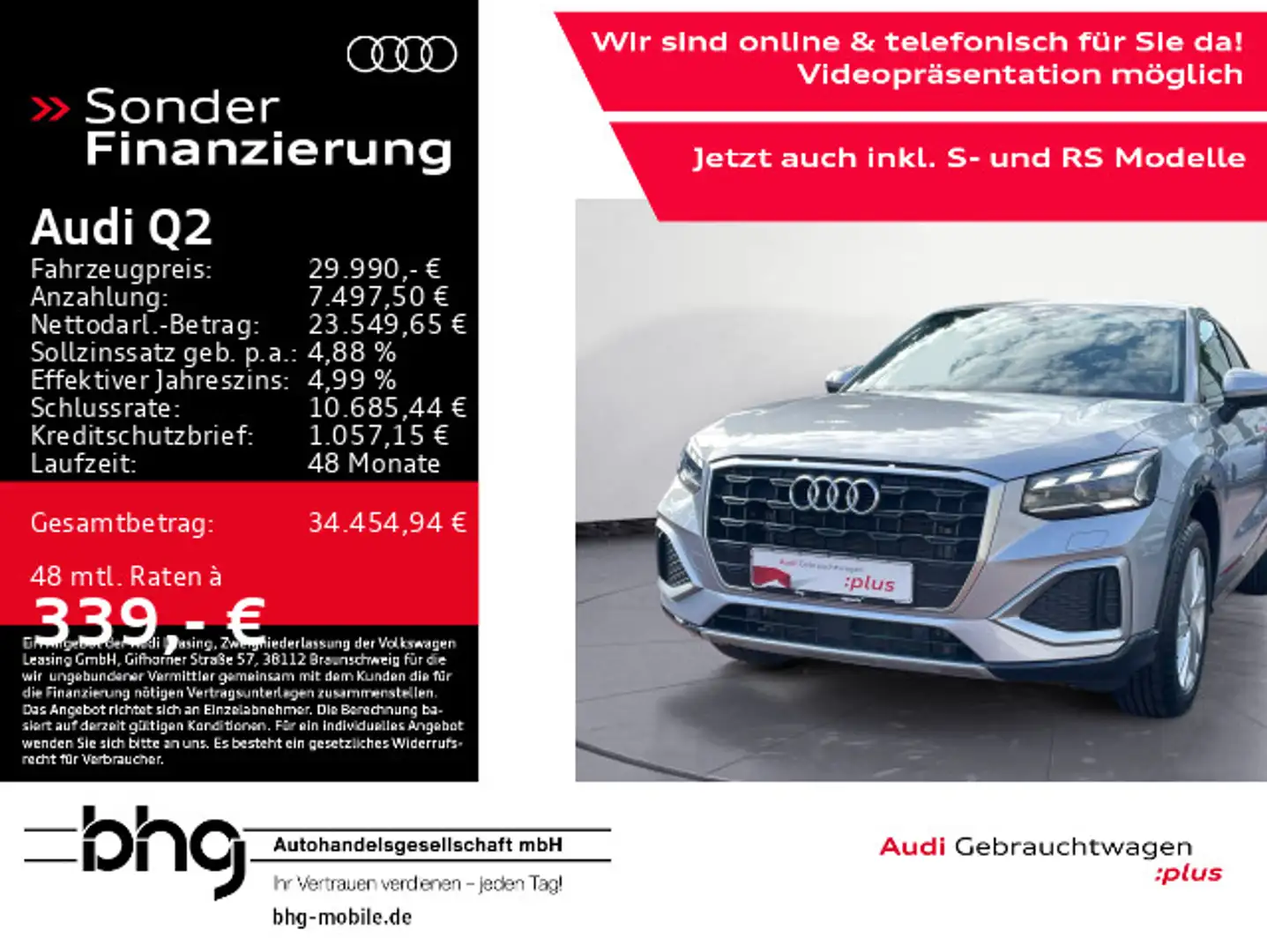 Audi Q2 35 TFSI advanced Matrix/AHK/MMI/Interface/Ass Silber - 1