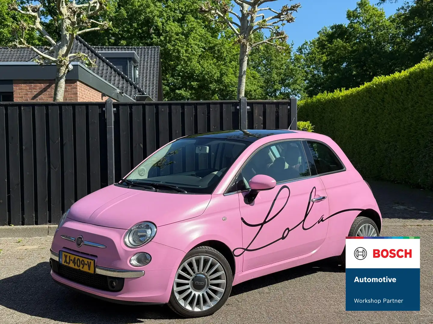 Fiat 500 1.2 Lounge ROZE automaat PANO Wit - 1