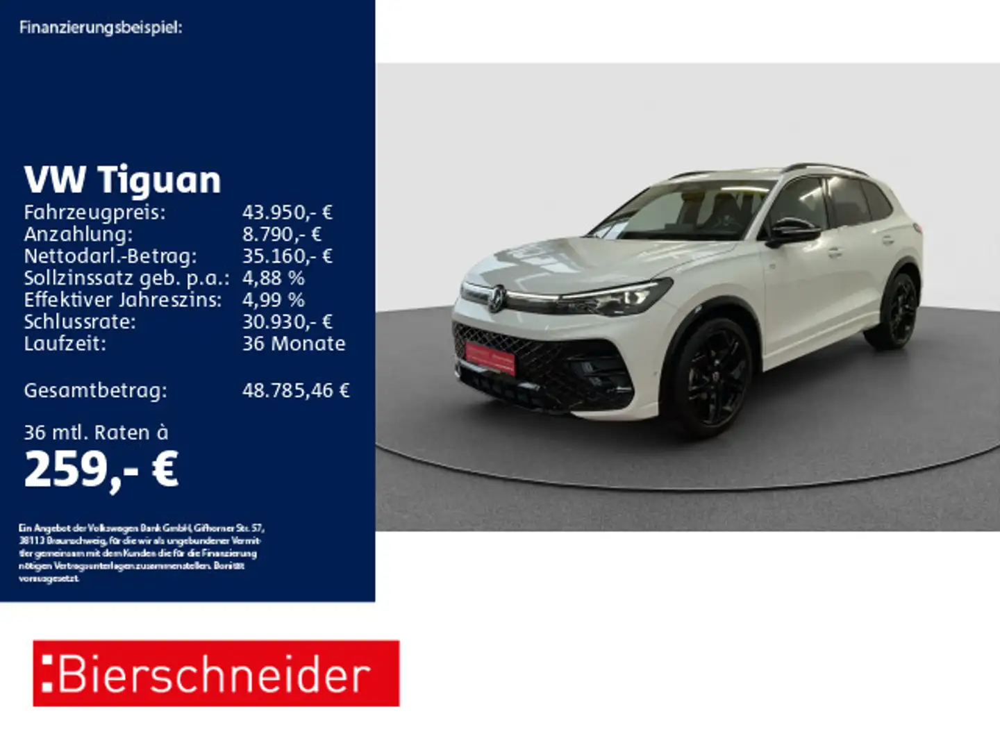 Volkswagen Tiguan 1.5 eTSI DSG R-Line Black AHK PANO IQ HuD Weiß - 1