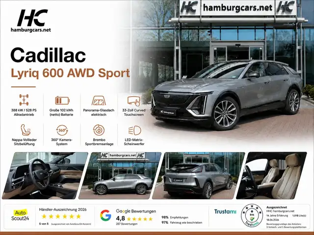 Cadillac Lyriq 600 AWD Sport  Vollausstat. Panoramadach AKG So...