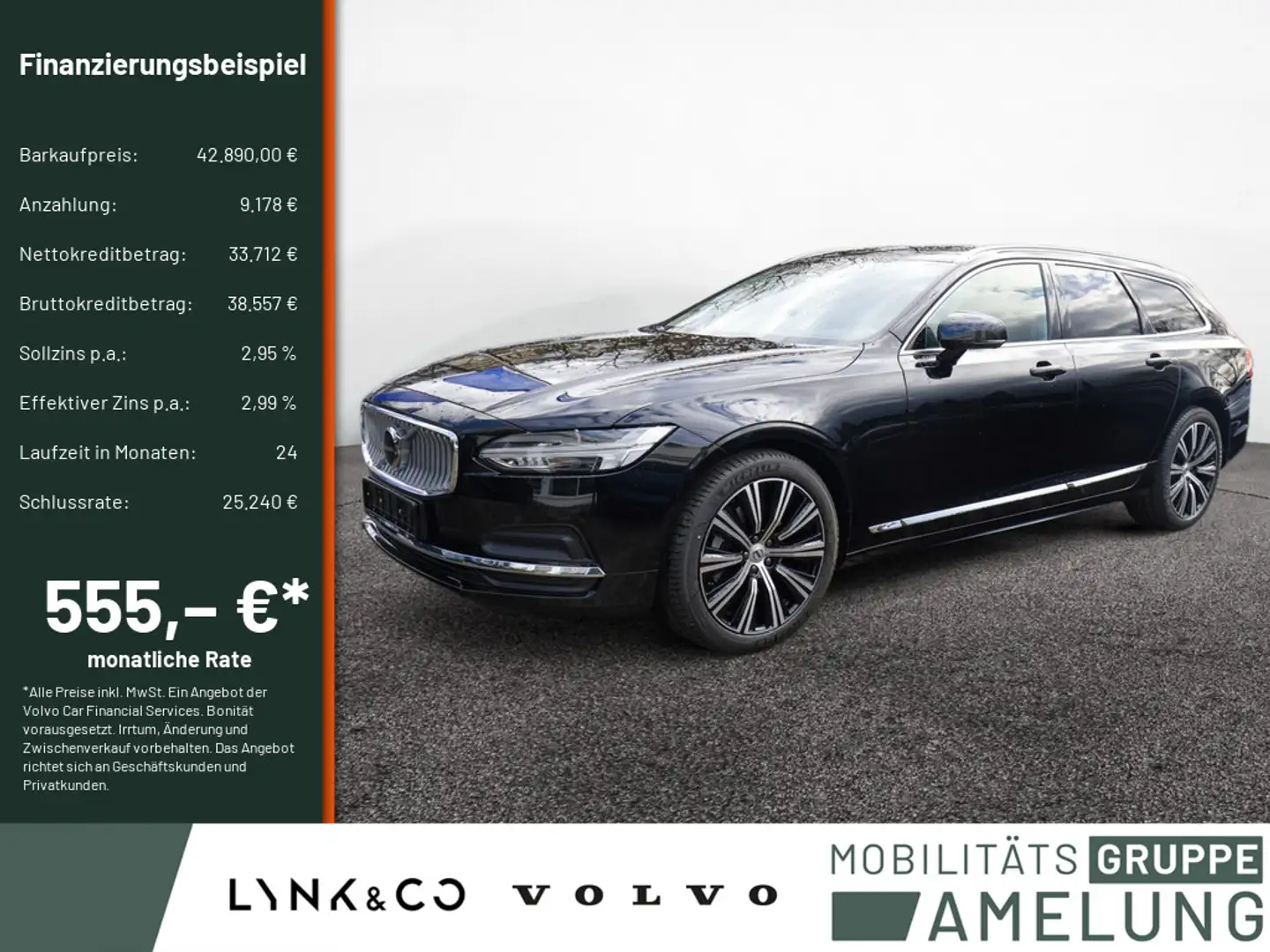 Volvo V90 B4 Plus Bright SHZ KAMERA LED H/K LEDER Schwarz - 1