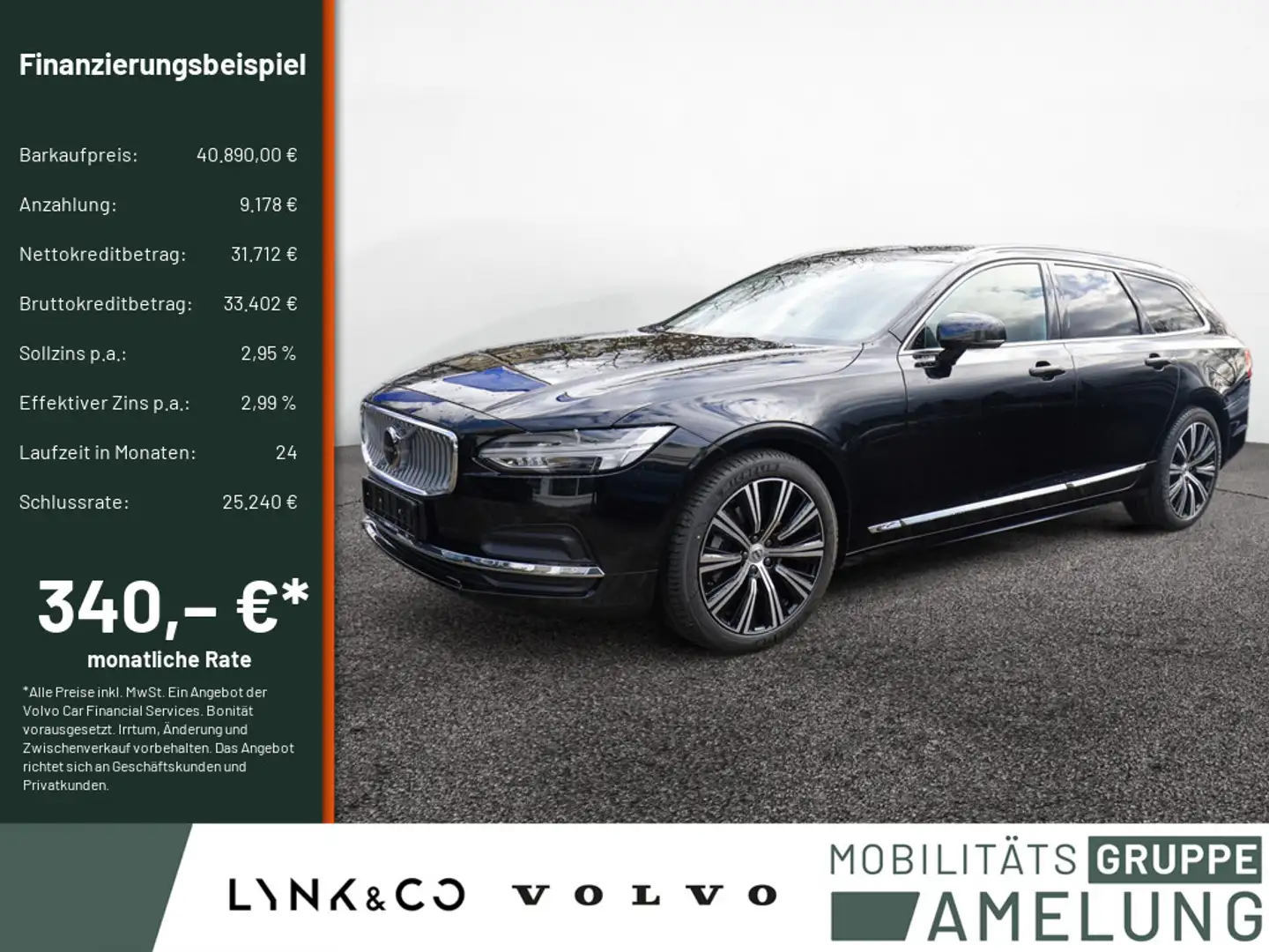 Volvo V90 B4 Plus Bright SHZ KAMERA LED H/K LEDER Schwarz - 1