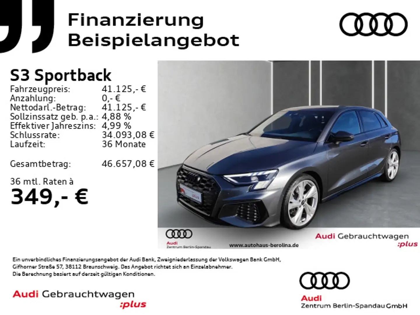 Audi S3 *MATRIX*B&O*NAV+*Opt.-Schwarz*+* Grau - 1