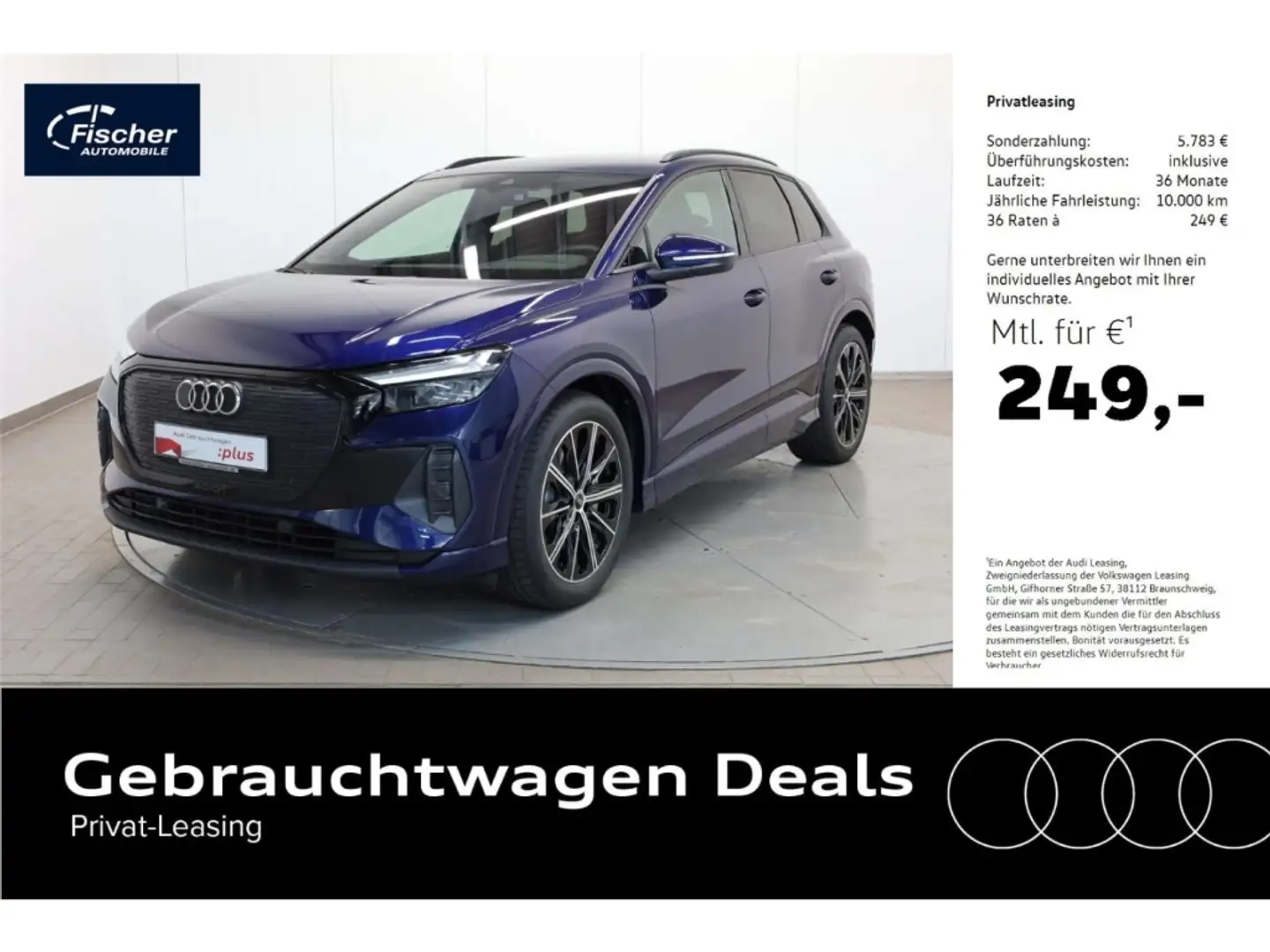 Audi Q4 e-tron 45 advanced AHK/Wärmepumpe/NAV/HUD/20'' Niebieski - 1