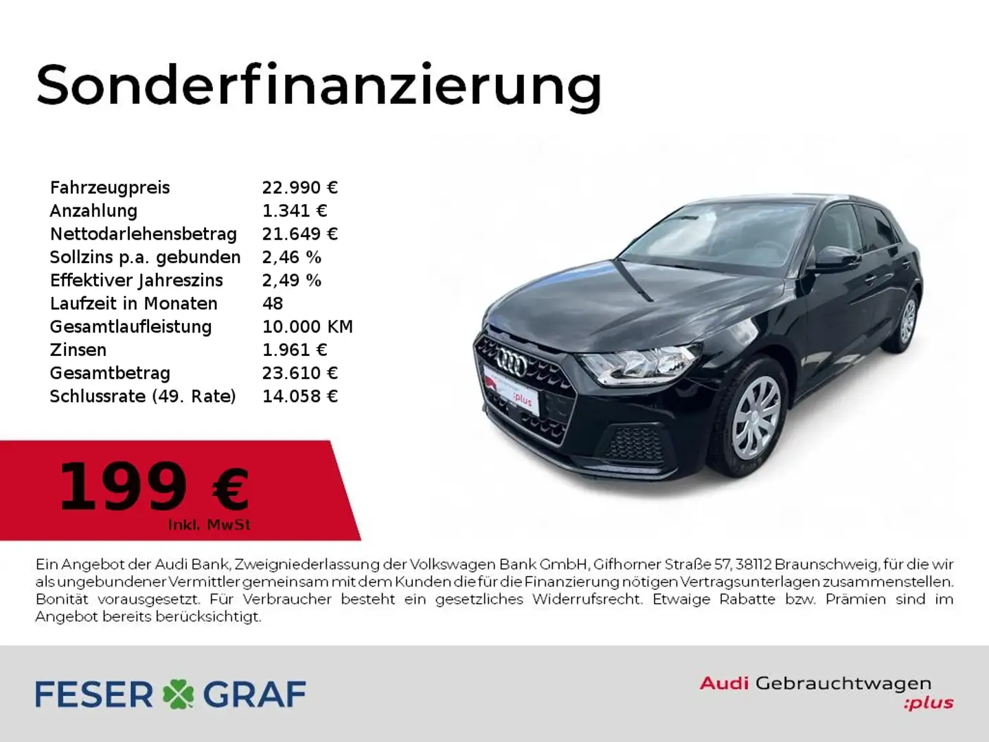 Audi A1 Sportback 25TFSI S Tronic/CarPlay/GRA/SHZ/VC/Phone Schwarz - 1