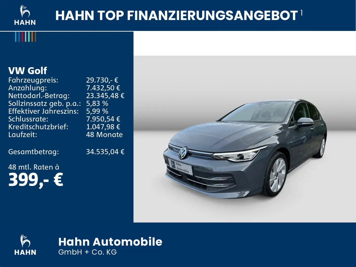 Volkswagen Golf VIII 1.5eTSI DSG Style AHK Cam HuD LED+ Nav Grau - 2