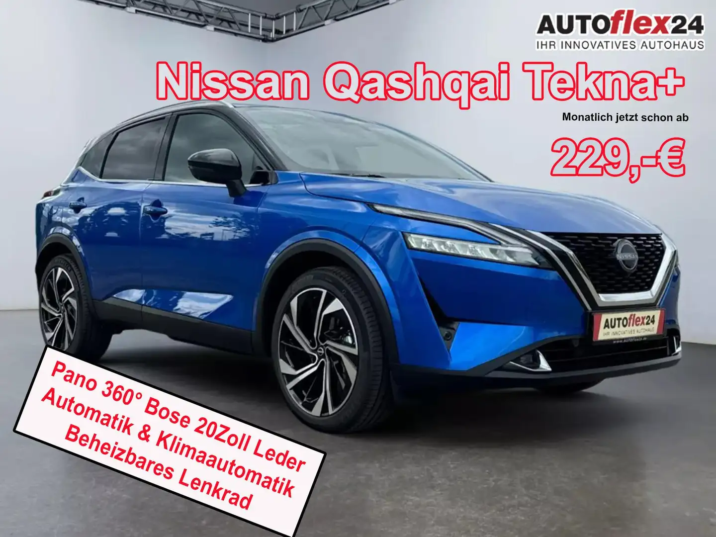 Nissan Qashqai MHEV X-Tronic Tekna+ Pano 360° Bose 20Zoll Lede... Blau - 1