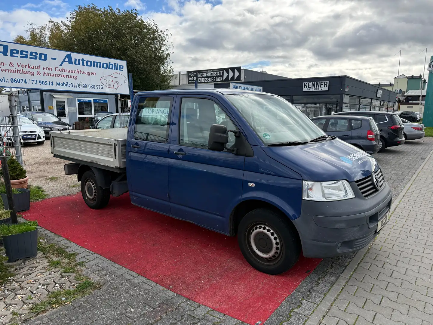 Volkswagen T5 Transporter Pritsche Doppelkabine *2-HAND*147.000*AHK*3-SITZER Blau - 2