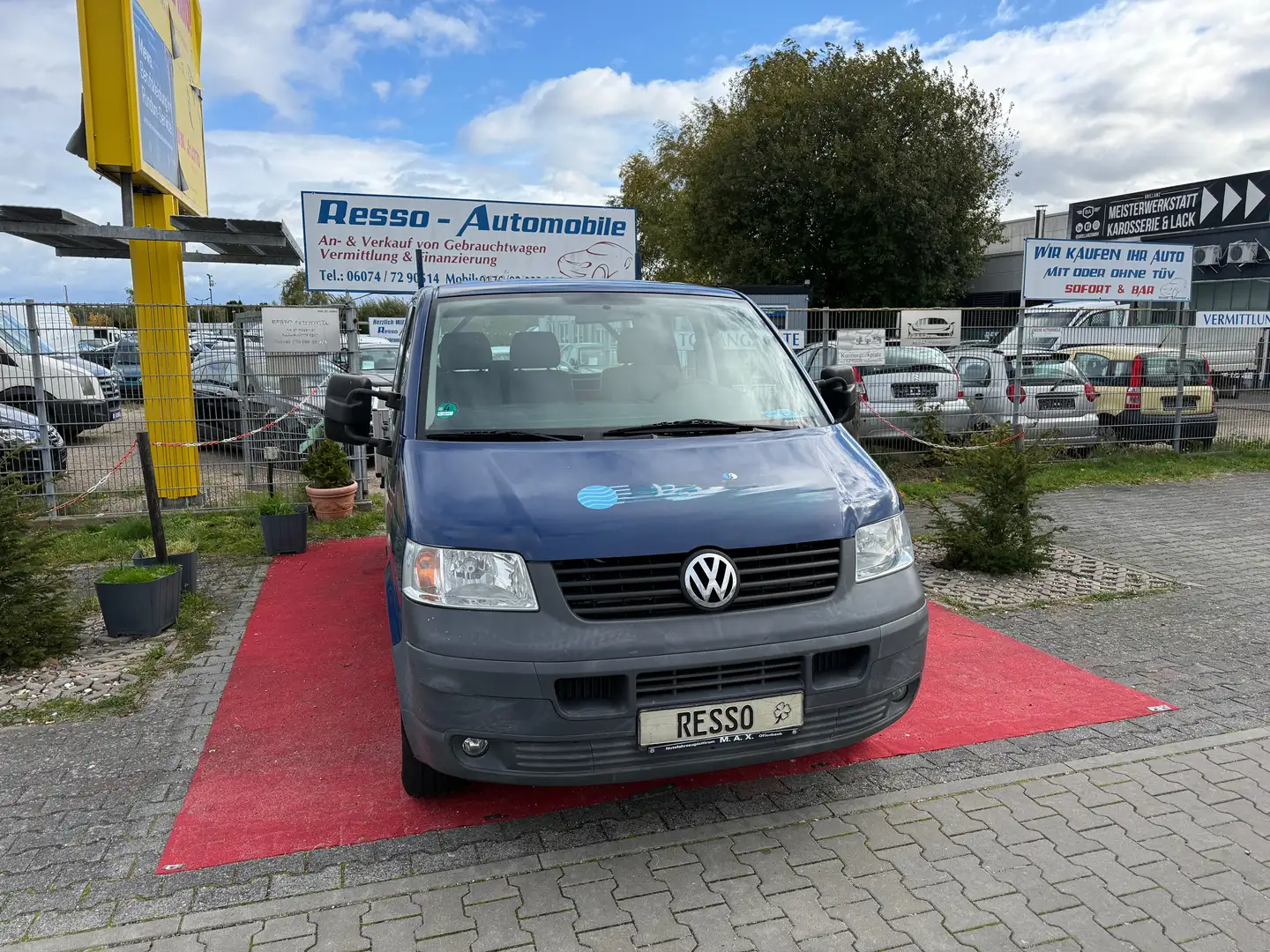 Volkswagen T5 Transporter Pritsche Doppelkabine *2-HAND*147.000*AHK*3-SITZER Blau - 1