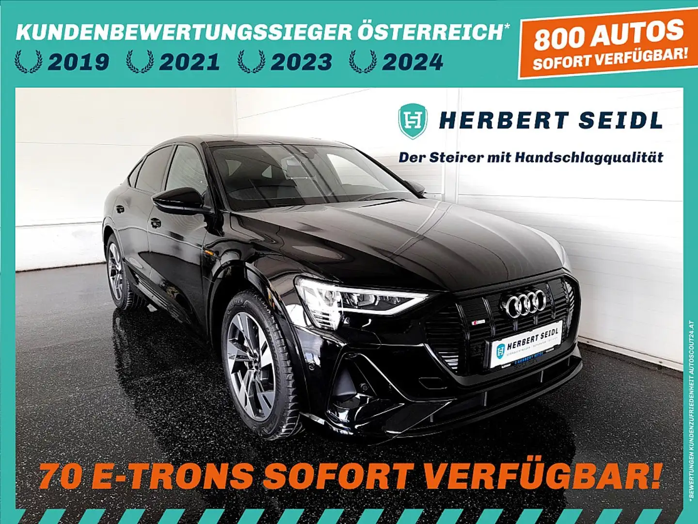 Audi e-tron SB 50 quattro S-line *SKY / 20 ZOLL / SPORTFAHR... Zwart - 1