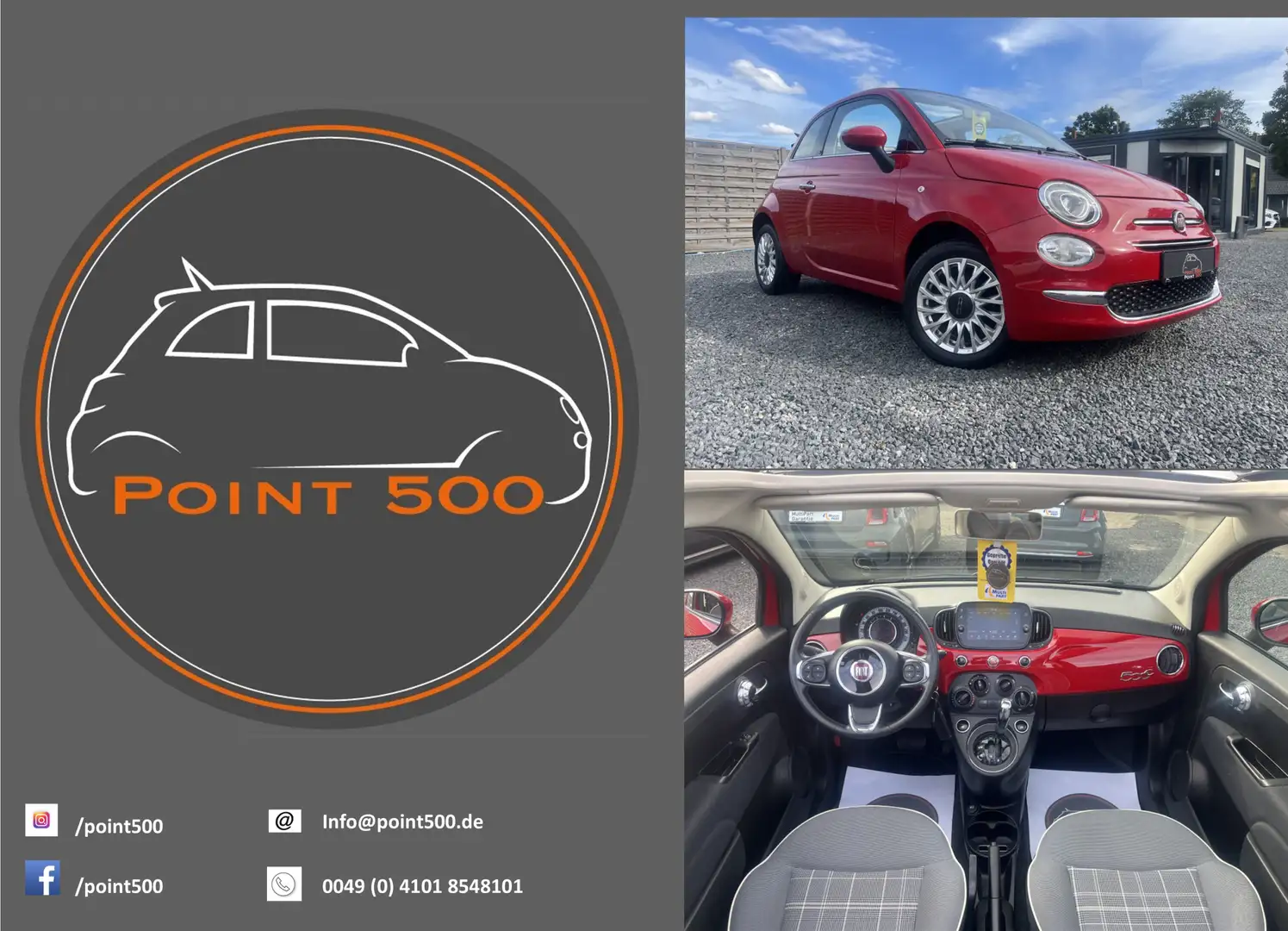 Fiat 500C AUTOMATIK KLIMA RIESENAUSWAHL AN FIAT500!!! Rot - 1