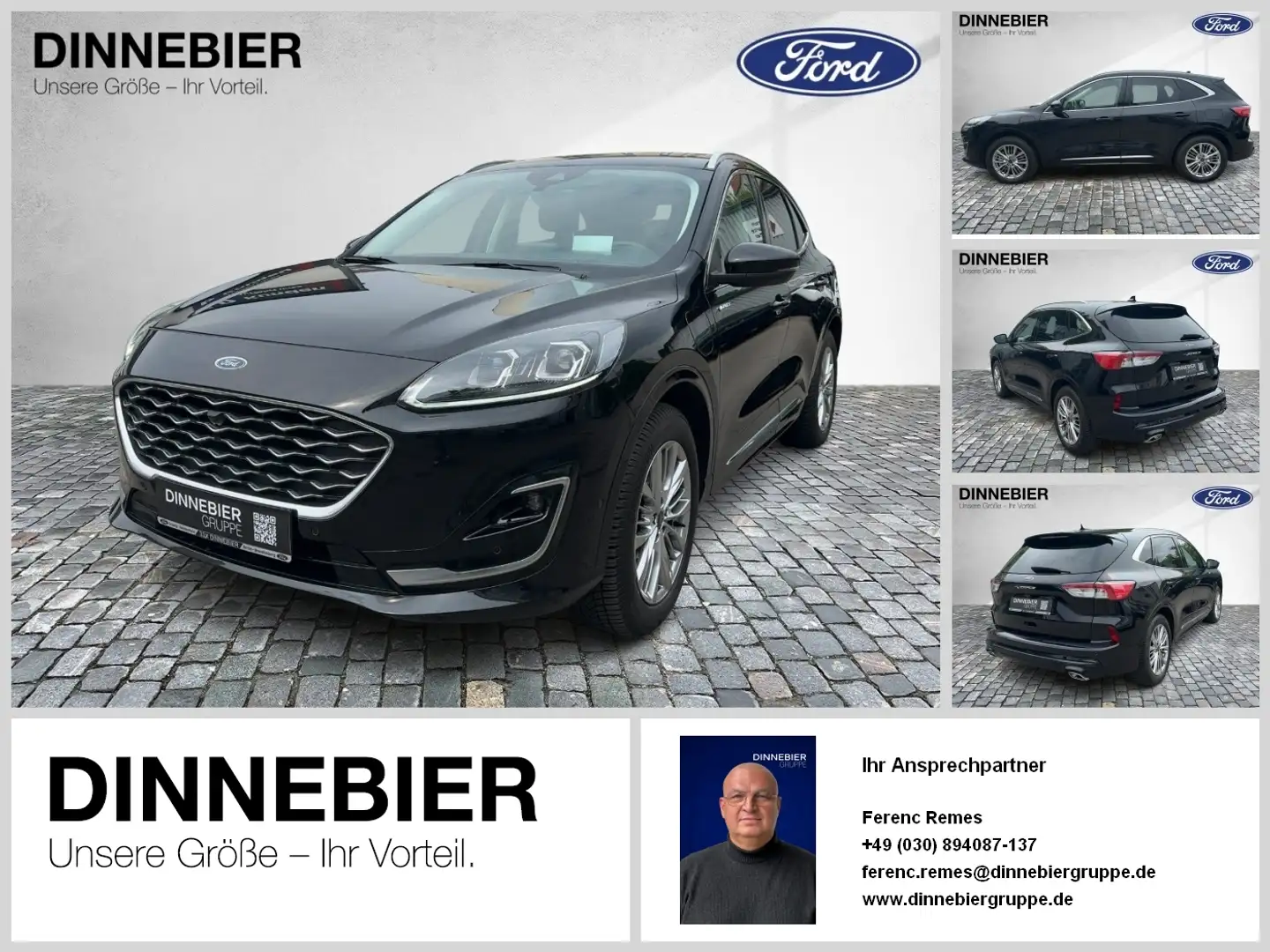 Ford Kuga Vignale LED+Kamera+Navi+Winterpaket Zwart - 1