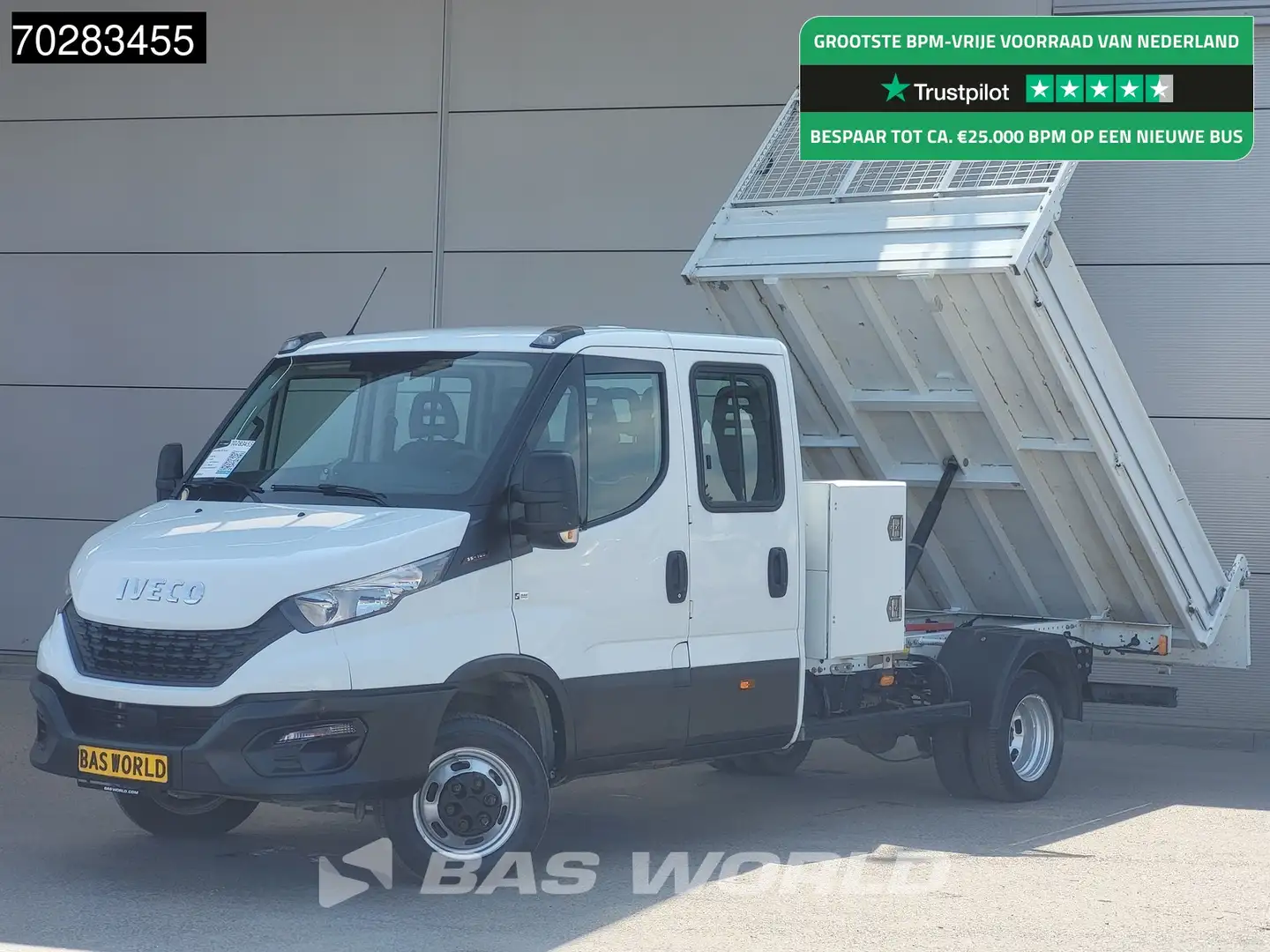 Iveco Daily 35C16 3.0L Kipper met Kist Dubbel Cabine Dubbelluc Wit - 1