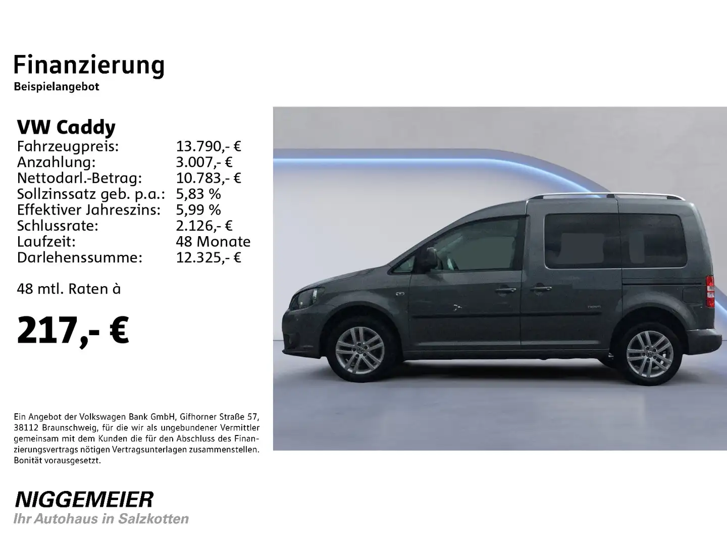 Volkswagen Caddy 1.2TSI TEAM KLIMA+TEMPOMAT+ALLWETTERR. Grau - 2