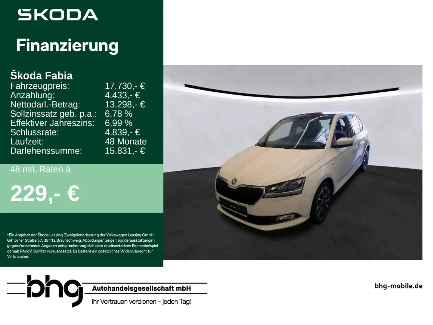 Skoda Fabia 1.0 TSI Best of Drive Weiß - 1