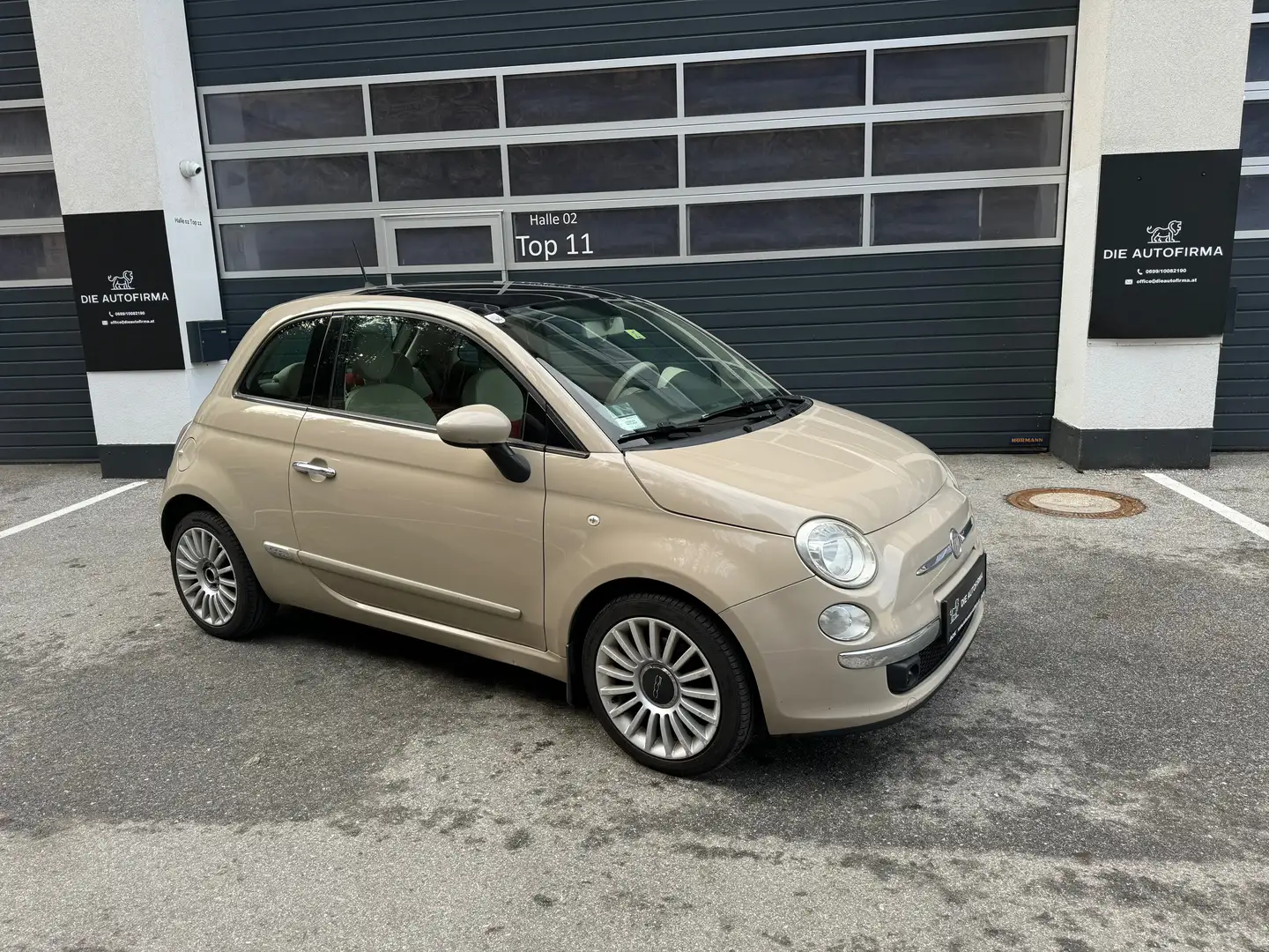 Fiat 500 Lounge**8 FACH BEREIFT**PICKERL** Beige - 1
