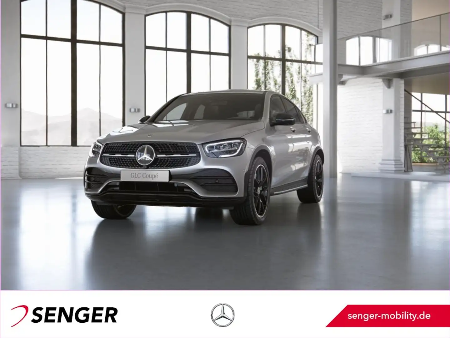 Mercedes-Benz GLC 400 d 4M Coupe AMG Night Burmester 360°K AHK Silber - 1