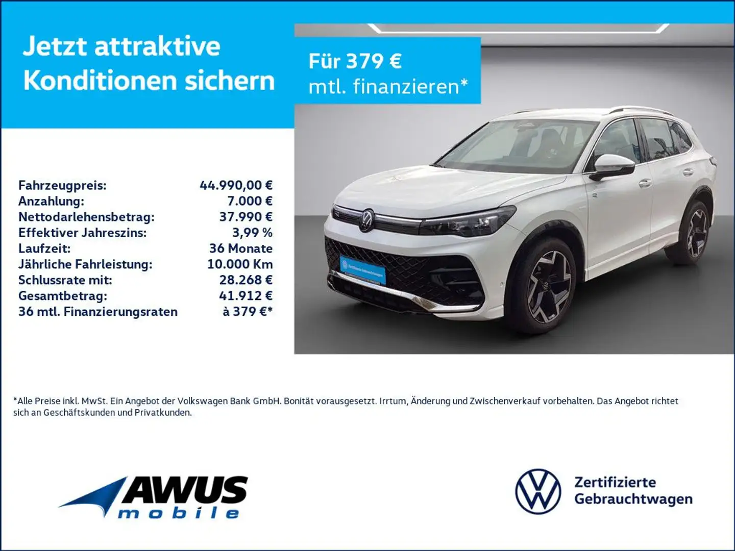 Volkswagen Tiguan 2.0TDI DSG R-Line AHK Weiß - 1