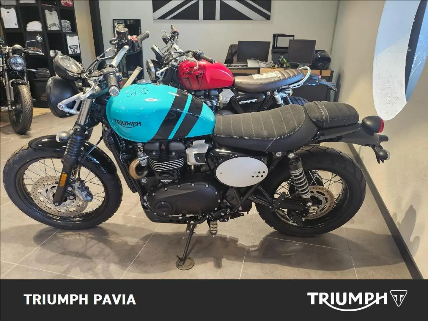 Triumph Scrambler Kingfisher Blue Abs E5+ Grigio - 1