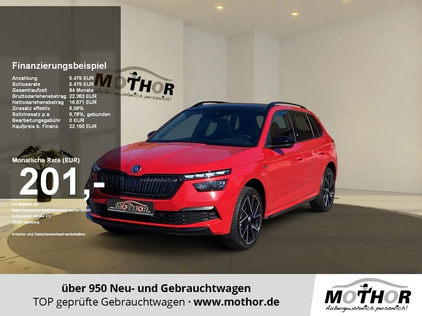 Skoda Kamiq Monte Carlo 1.0 TSI 2xKlima DynLicht Kam. Rot - 1