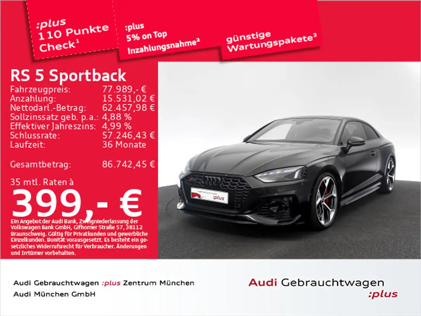 Audi RS5 RS5 Coupé tiptr. Competition+ Pano/B&O/Laser/HuD Schwarz - 1