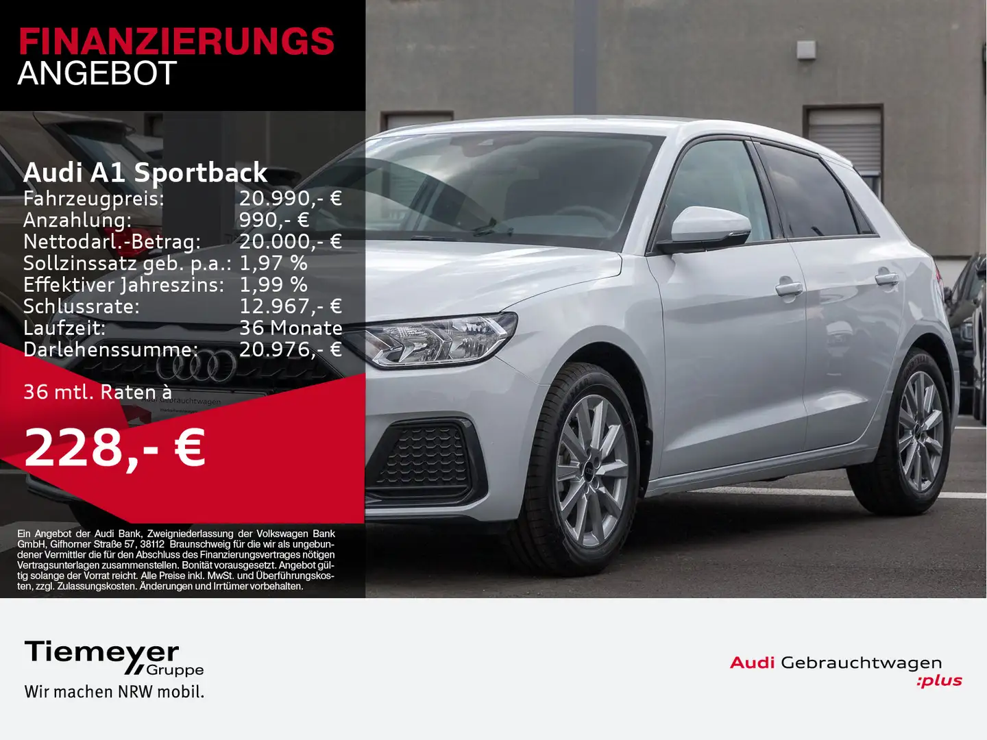 Audi A1 25 TFSI ADVANCED LM16 PRIVACY SMART Weiß - 1
