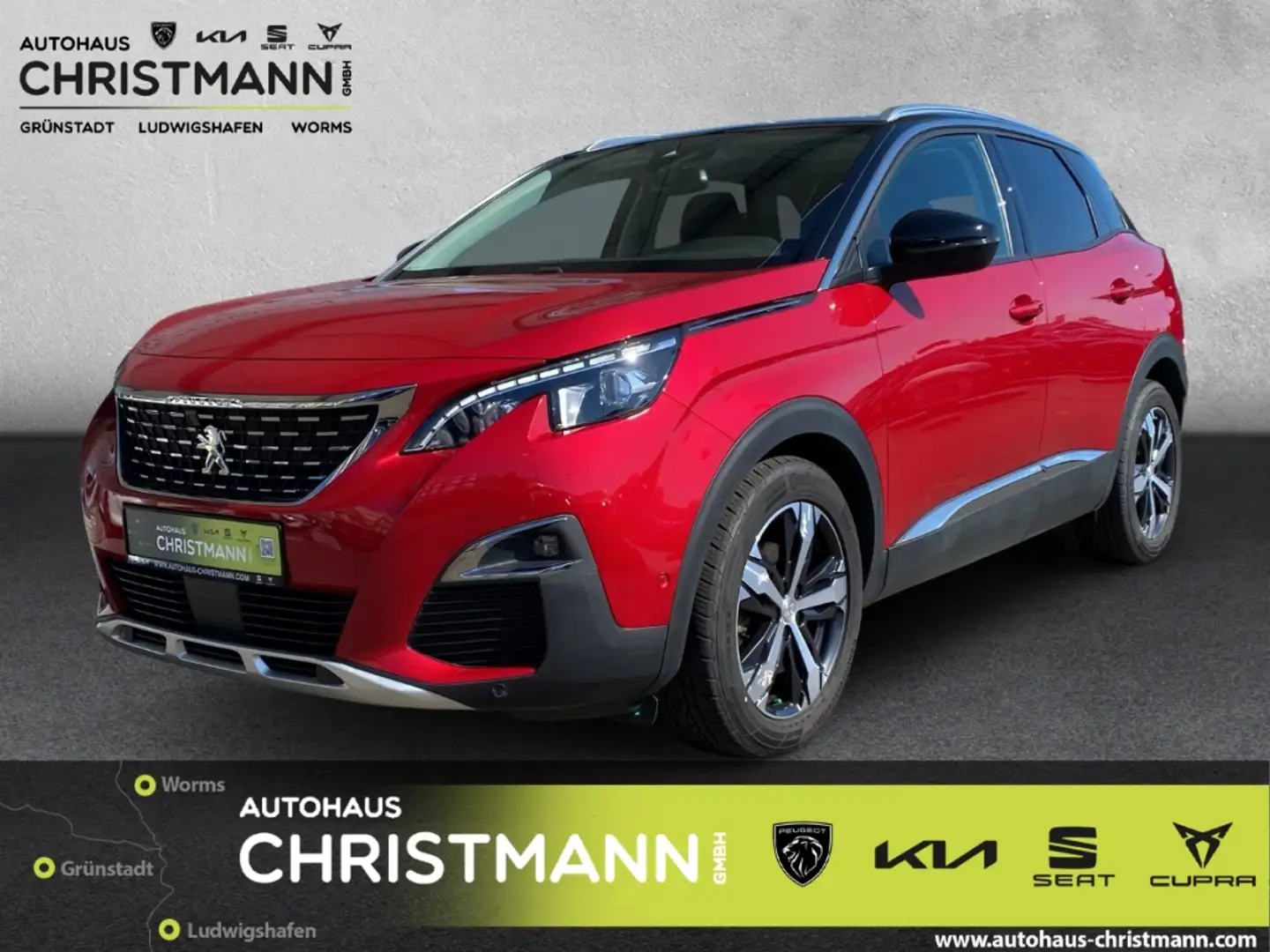 Peugeot 3008 Allure 1.2 PureTech 130 AHK-abnehmbar El. Panodach Rot - 1