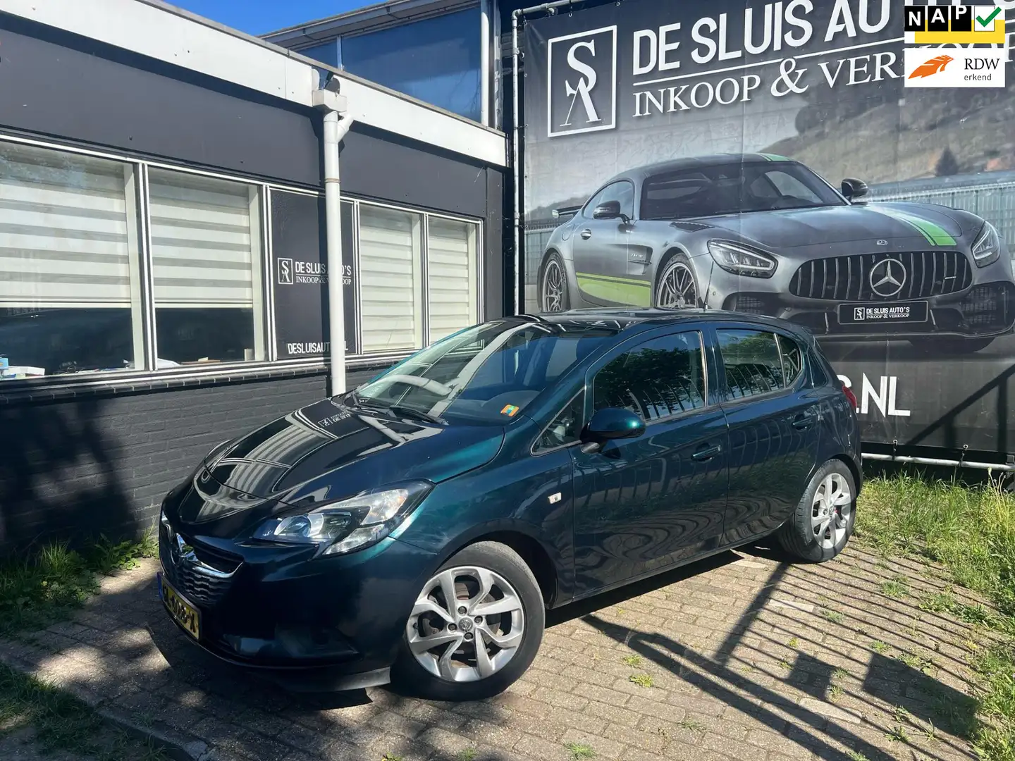 Opel Corsa 1.0 Turbo Edition Airco Navi PDC Groen - 1