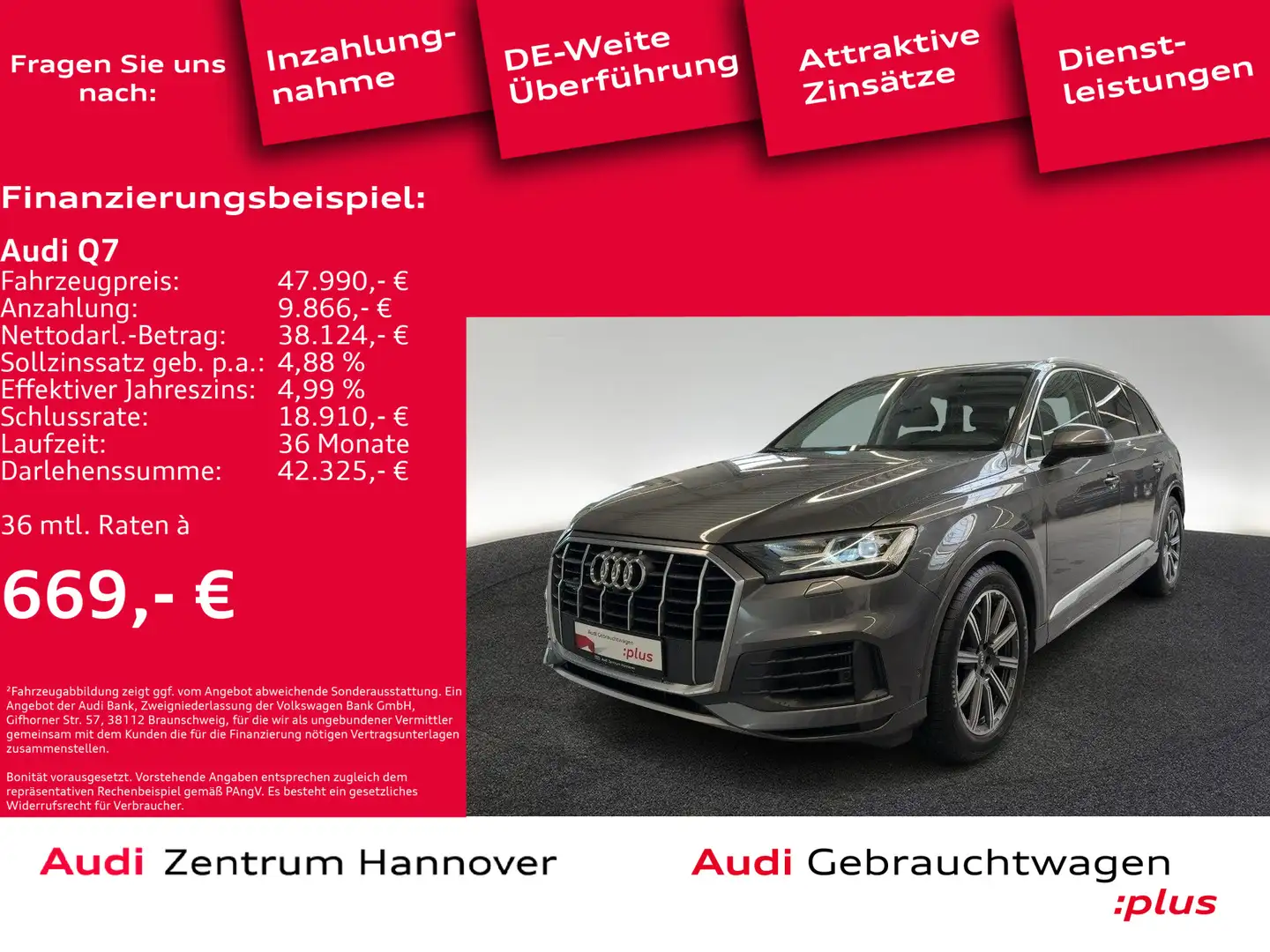 Audi Q7 55 TFSIe quattro AHK Kamera Luft Navi Grau - 2