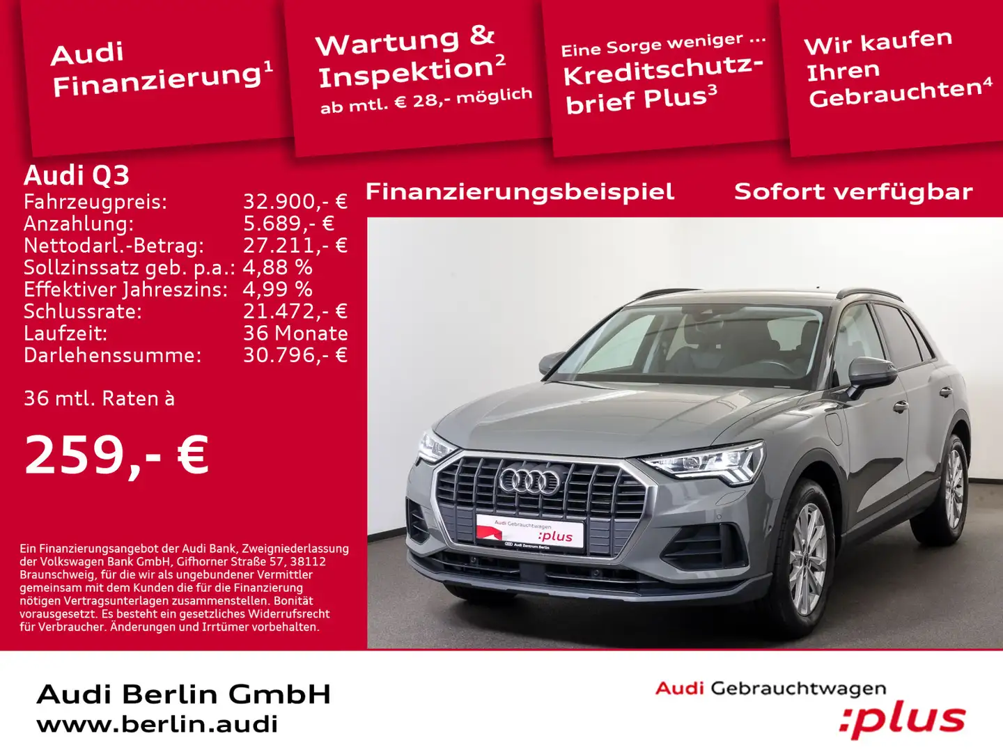 Audi Q3 45 TFSI e S tr. AHK MATRIX VIRTUAL NAVI Szürke - 1
