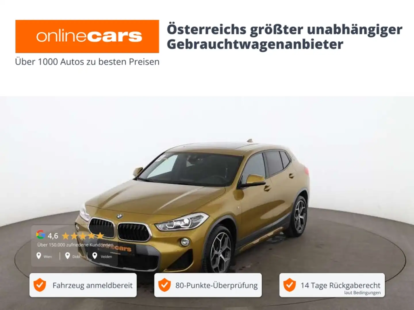BMW X2 xDrive 20d M-Sport Aut LED SKY AHK HEAD-UP NAV Gold - 1