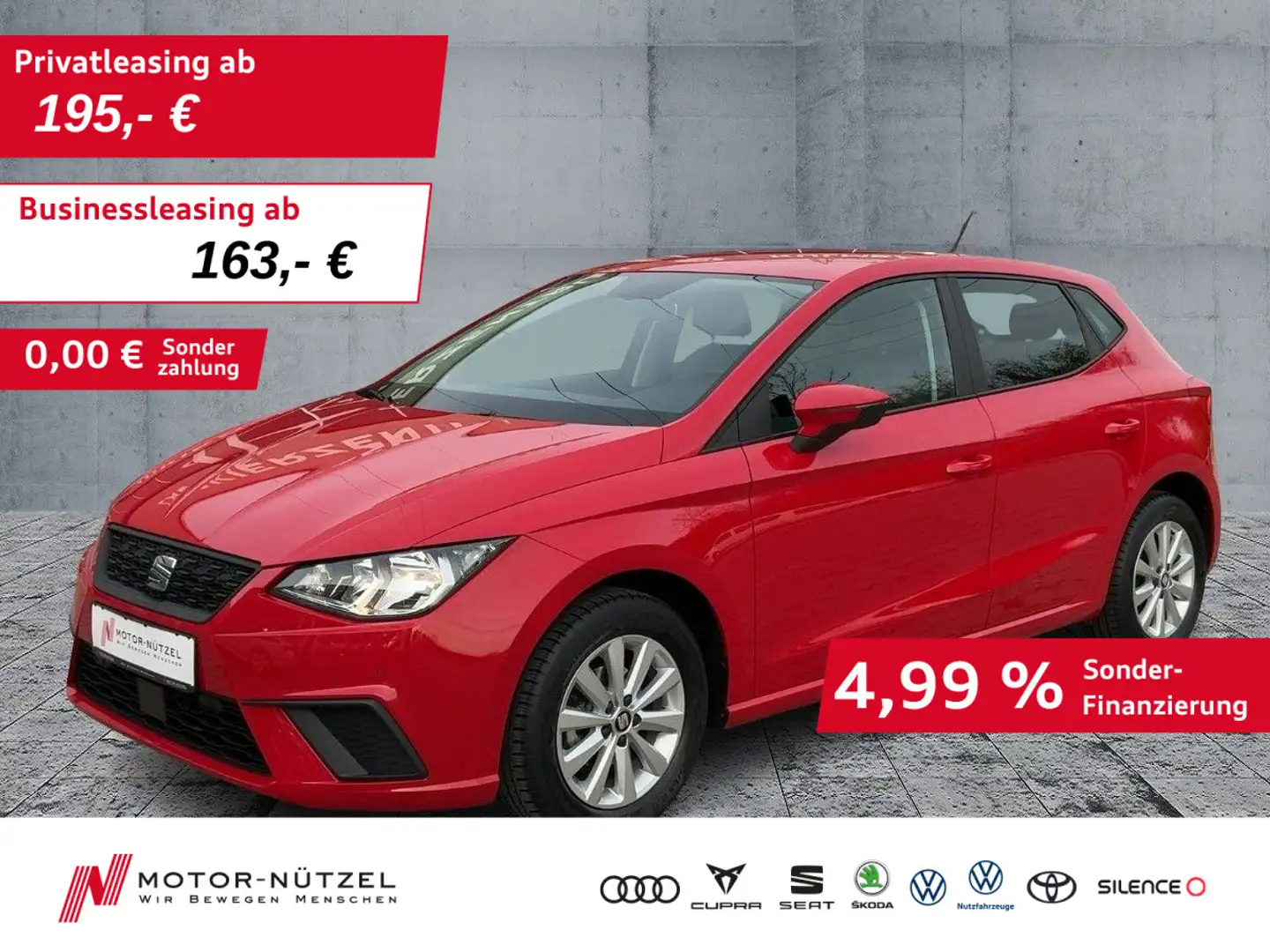 SEAT Ibiza 1.0 TSI STYLE NAVI+APP+DAB+GRA+SHZ+PDC+RFK Rot - 1