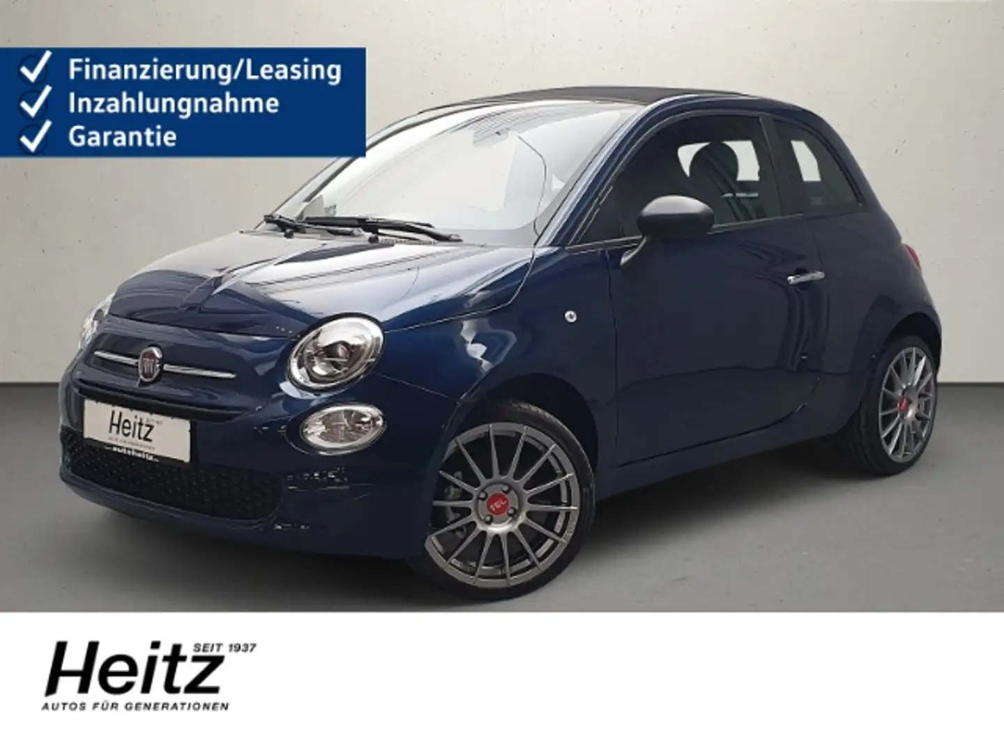 Fiat 500C Cabrio 1.0 Mild Hybrid Klima DAB 17 Zoll LM Blauw - 1