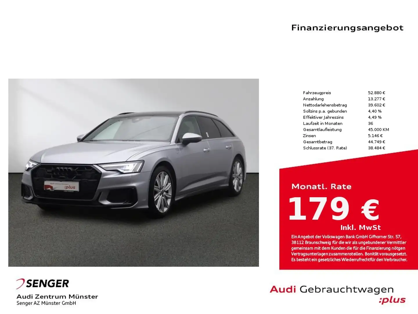 Audi A6 Avant 50 TDI quattro Matrix Pano Kamera Silber - 1