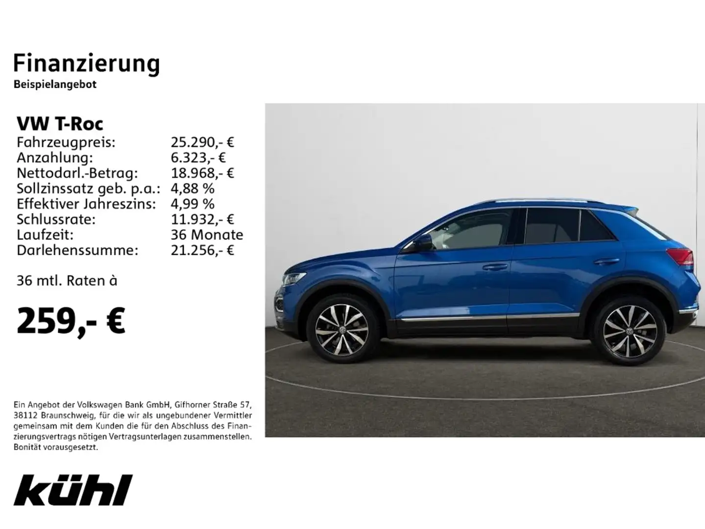 Volkswagen T-Roc 1.5 TSI DSG Style Navi,AHK,LM17 Blau - 2