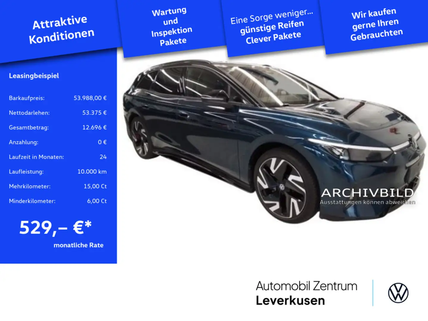 Volkswagen ID.7 Tourer GTX MATRIX PANO HUD H/K KAM ACC D Bleu - 1