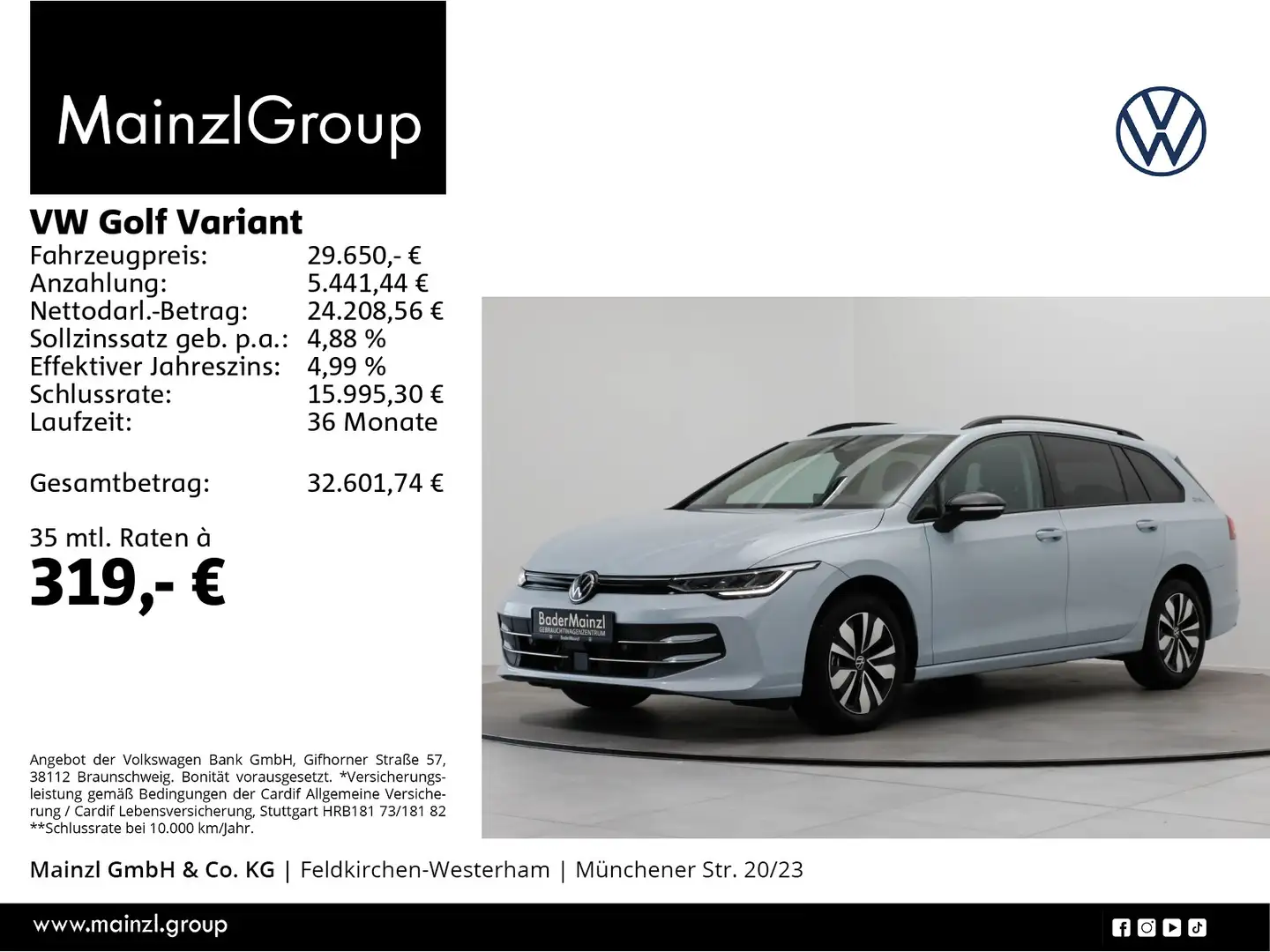 Volkswagen Golf Variant 2.0 TDI DSG Goal AHK Kamera Virtual Blau - 1