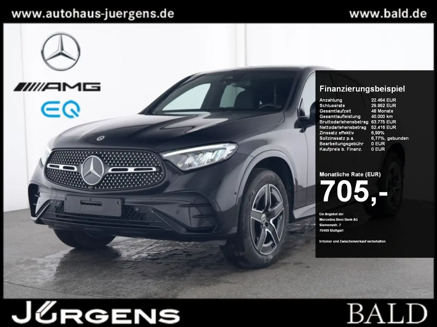 Mercedes-Benz GLC 400 e 4M Coupé AMG-Sport/Pano/AHK/Night/MEMO Schwarz - 1